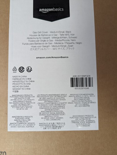 Clearance - Amazon Basics Gas Grill Cover - Size Medium/Small - Black - Picture 3 of 11