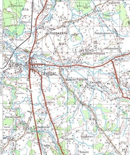 Russian Soviet Military Topographic Map – SKUODAS (Lithuania), 100K, ed. 1972 - Picture 2 of 5