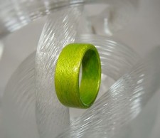 Lime Green Dyed Birch Wood Ring Bentwood Ring Handmade To Order Unisex