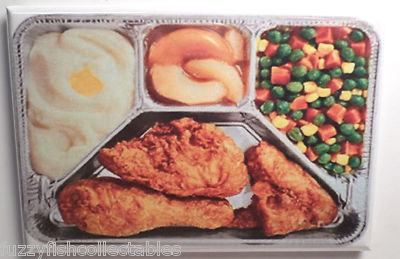 Fried Chicken TV Dinner 2'' x 3'' Refrigerator Locker MAGNET Retro Swanson Food