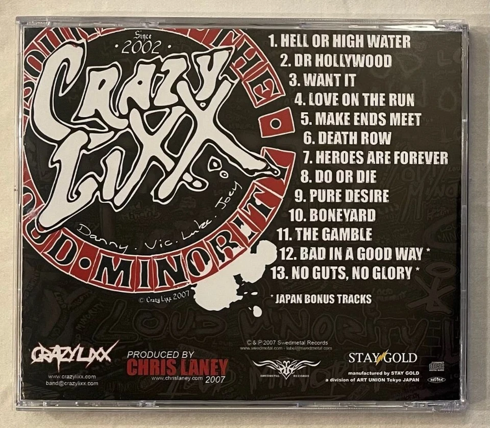 Crazy Lixx - Loud Minority + 2 Bonus (Japan 2008 CD w/OBI) ARTSG-025 Crashdiet - Image 2 of 4