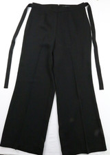 Elie Tahari Womens Black Wide Leg Dress Pant Size 8 w. Stripe Seam Detail Zipper
