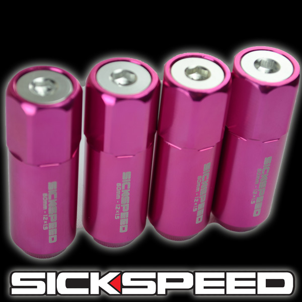 SICKSPEED 4 PC PINK/ POLISHED CAPS ALUMINUM LUG NUTS FOR WHEEL/RIM 12X1.5 L20 eBay
