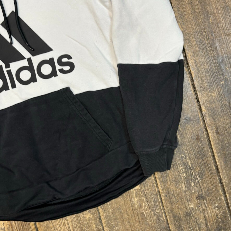 Adidas Hoodie Mens Y2K Spellout Pull Over Sweatshirt, Black, Small image 5