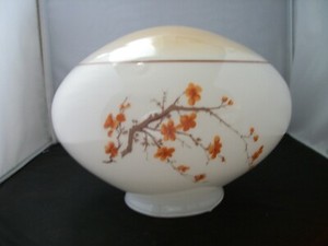 Vintage White and Peach Floral Round Ceiling Globe | eBay