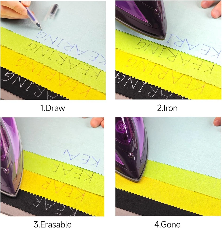Juego de rotuladores de tela borrables térmicamente, marcadores de tela para coser, bordar Foto 3 de 4