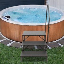 Portable Step Ladder W/ Handrails Swimming Pool Ladder Above Ground Home Decor