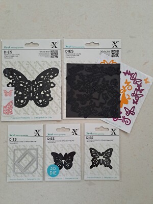 Xcut Dies (x5) Floral Filigran SCHMETTERLING Blühend 3D Mini Schmetterlinge Brandneu in Verpackung 