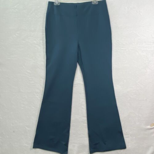 Halara Flex NEW Large High Waisted Back Side Pocket Slight Flare Work Pants Teal - Picture 2 of 16
