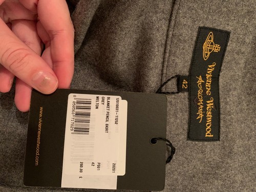 vivienne westwood blanket pencil skirt grey size 42 melton - Picture 2 of 4