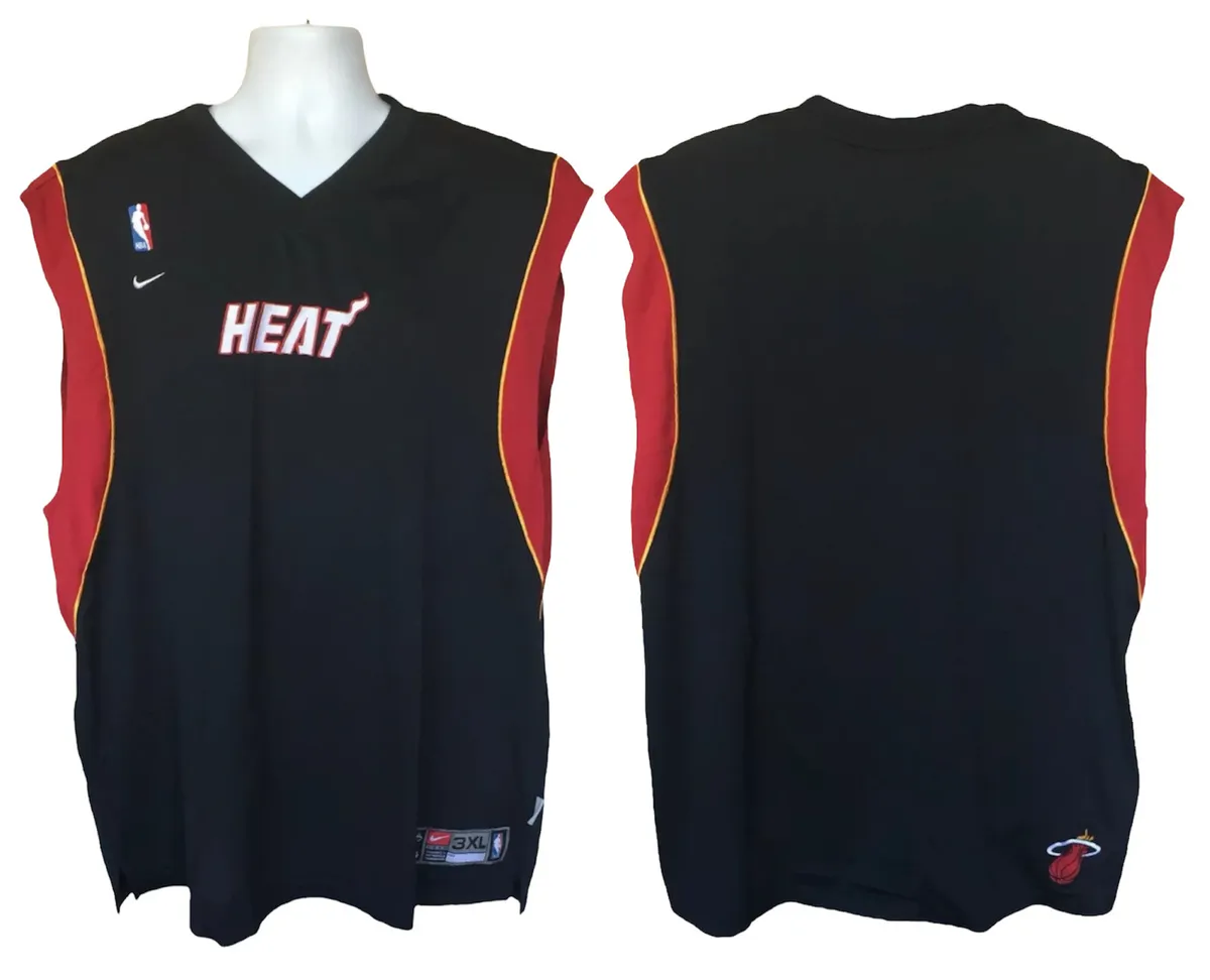 Nike Team Dri-Fit NBA Official Miami Heat Blank Practice Jersey Mens 3XL  Black