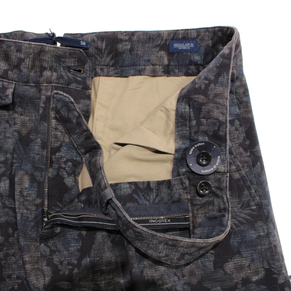 Incotex NWT Chinos / Casual Pants Size 50 (US 34) Regular Fit in Blue Floral - Image 4 of 4