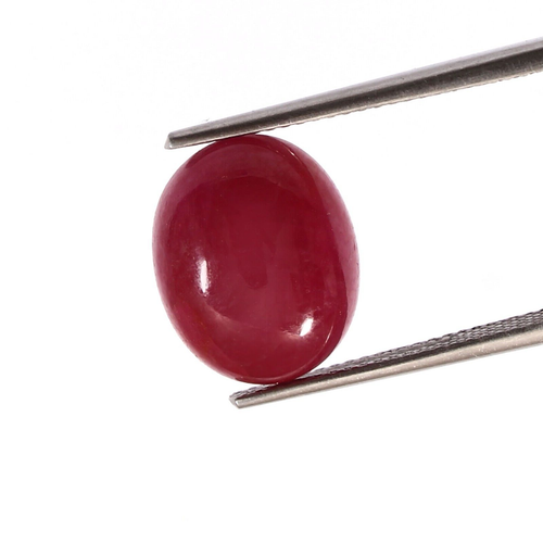 9CT 6.2mm Natural Oval Red Ruby Cabochon Loose Gemstone Unheated Untreated - Picture 3 of 5