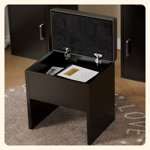 Makeup Vanity Desk Set with Large LED Lighted Mirror & Power Outlet 46'' Black - Picture 12 of 12
