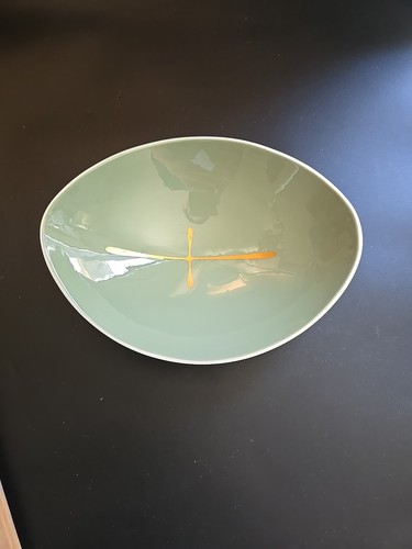 Franciscan Fine China MCM Contours Art Ware Footed White Gold Atomic Bowl USA 46 - Bild 10 von 12