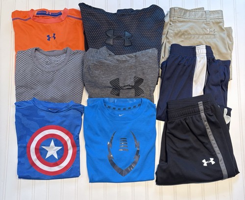 Under Armour Nike Boys Sports Clothing Lot Size L/Xl (9 Pieces)