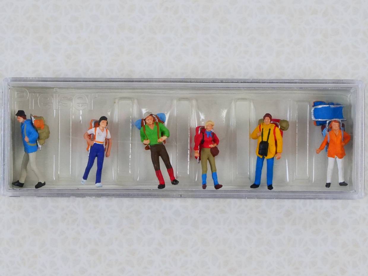 Preiser 10113 Tramper Wanderer 6 Figures 1:87 H0 Mint! OVP ST 1705-29-27
