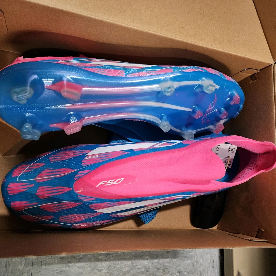 Adidas F50 Elite LL FG Talla 7.5 Paquete de Reemergencia Azul/Blanco/Rosa Nuevo + Caja Foto 3 de 4