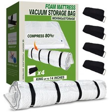 King Mattress Vacuum Bag for Moving Storage  5 Mil Heavy Duty Mattress Cover...