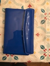 Organisateur complet vintage années 80 Avon bleu cobalt cuir verni