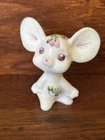Fenton Glass Mouse Angel Wings Hand Painted Signed T. Gaskins