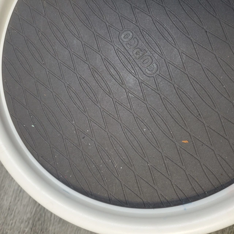 3 Copco Non-Skid Pantry Cabinet Lazy Susan Turntable 9-Inch White Gray - Image 3 of 4