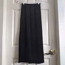 Vintage 80s or 90s black velvet maxi skirt with side slit