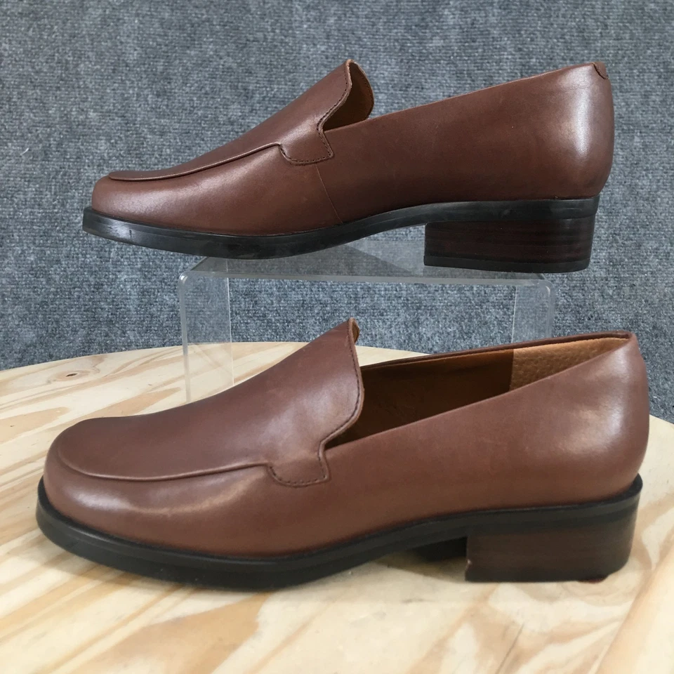 Sapatos Franco Sarto Feminino 9,5 M Mocassim Bocca Couro Marrom Casual Bloco de Conforto - Imagem 2 de 4