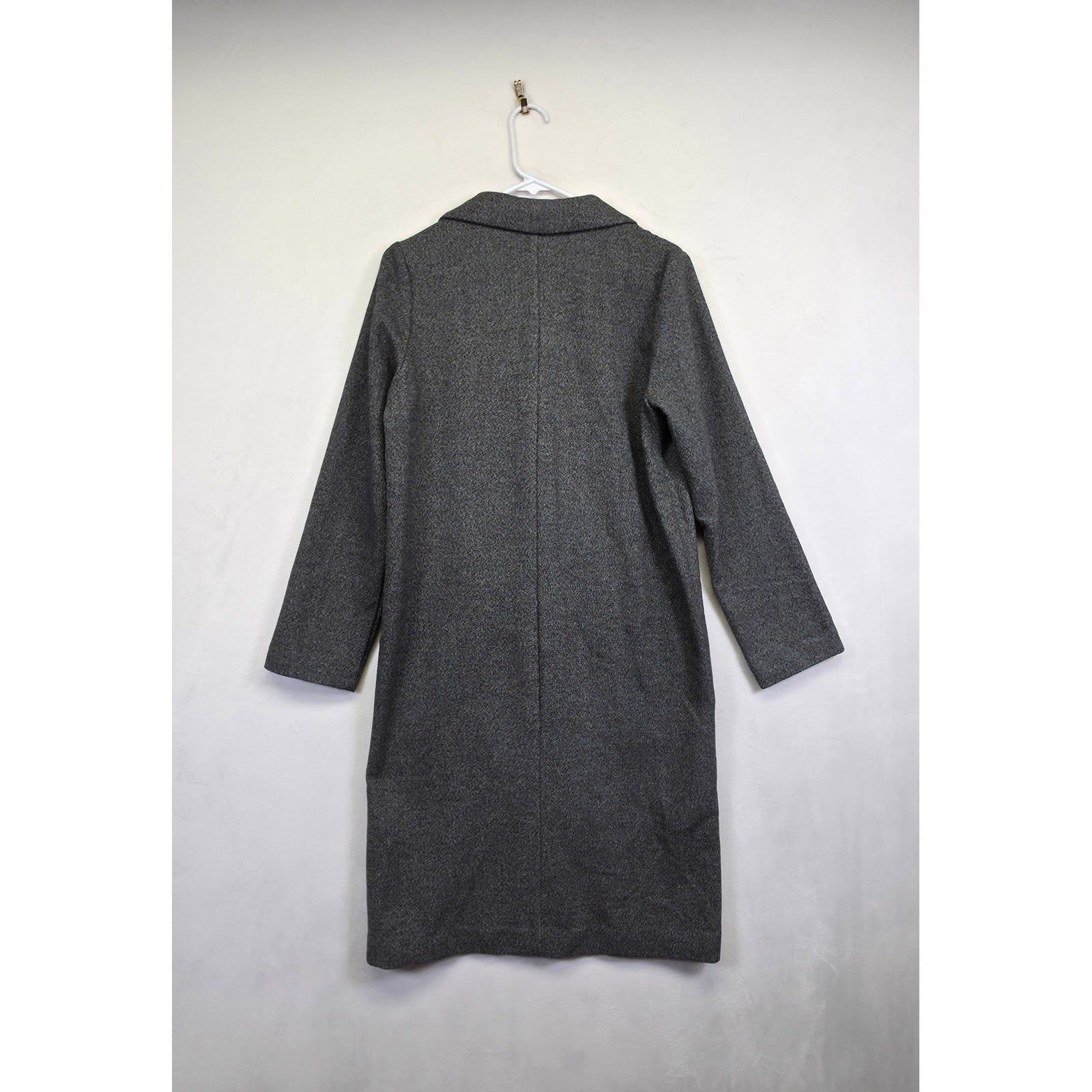 H&M Coat Womens 2 Gray Minimalist Structured Timeless Longline Modern Layering thumbnail 3
