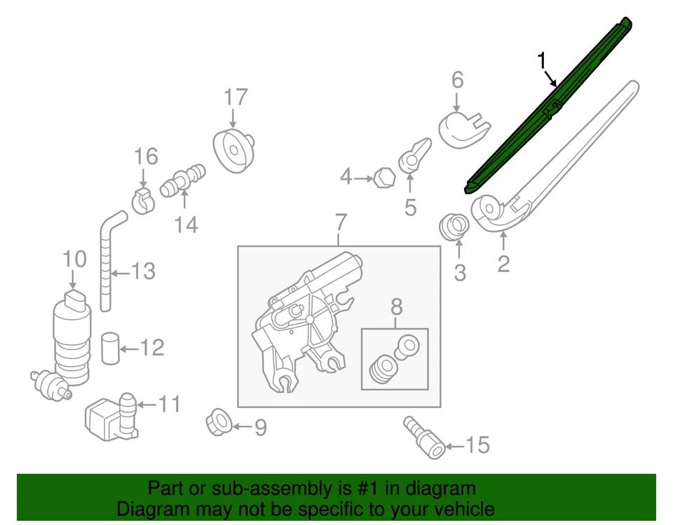 Escobilla limpiaparabrisas Touareg original Volkswagen 2011-2017 7P6-955-427 Foto 2 de 2