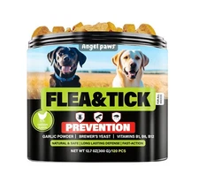 Flea and Tick Natural Prevention for Dogs Chewable, Flea & Tick 120 Chews Dog