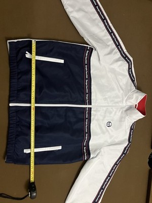 Sergio Tacchini Men s 2XL Color Block Track Jacket Navy White Retro