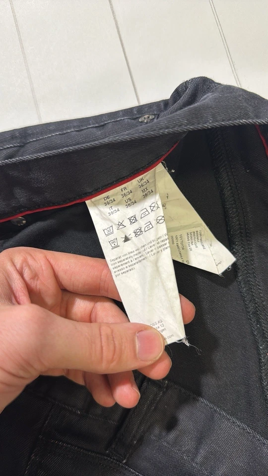 Hugo Boss mens 36x34 black slim fit cotton blend jogger style denim jeans EUC - Image 3 of 4