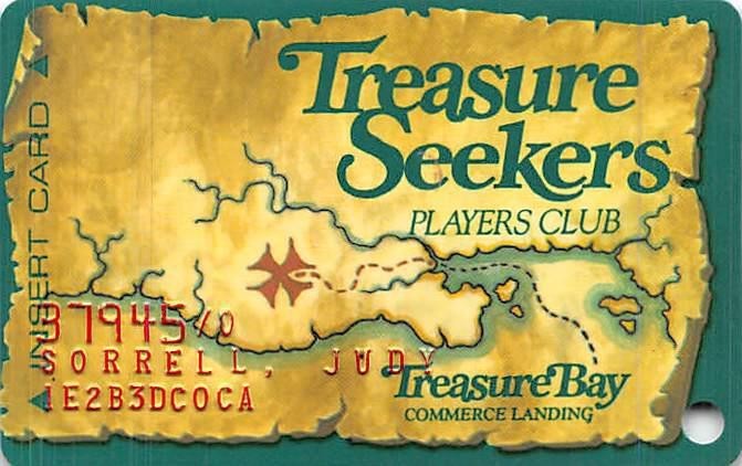 Treasure Bay Casino - Tunica, MS - 1st Issue Slot Card, RED Embossed Name