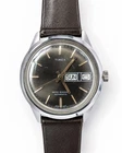 RARE Vintage 1970's Timex Viscount Day Date Automatic Watch Brown Dial - RUNS