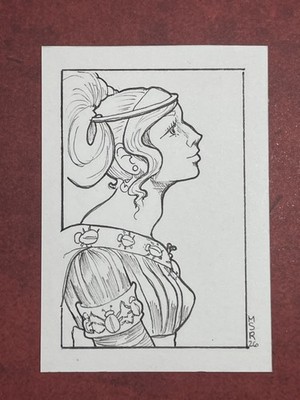 ACEO original pen and ink drawing, ''Lady Beetle'', 2.5''x3.5''