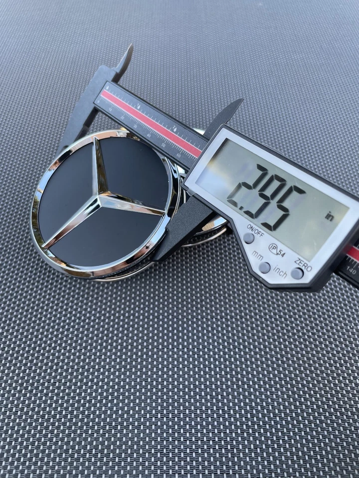 For Mercedes-Benz 4PCS/1Set 75mm Black Wheel Center Hub Caps Cover Badge Emblem Foto 4 de 4