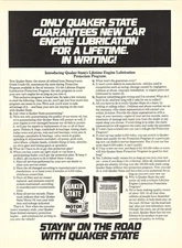 1981 Quaker State Motor Oil Collectible Print Ad - Stayin' on the road