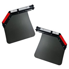 Pair Black Angled Spring Loaded Mud Flap Hanger Bracket