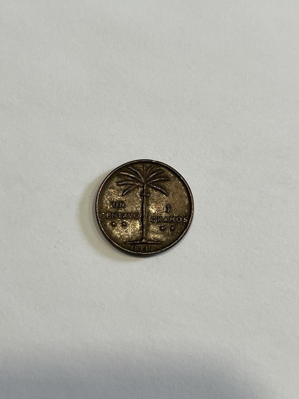 1941 REPUBLICA DOMINICANA BRONZE UN (1) CENTAVO