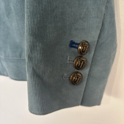 Talbots Corduroy Blazer Womens 4P Moonlight Blue Mint Cotton Stretch Career - Picture 2 of 8