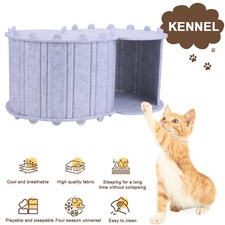 Foldable Pet House Detachable Cat Bed Semi-enclosed Cat House for Indoor Cats US