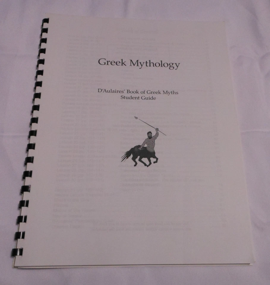 D'Aulaires' Greek Myths Student Guide Memoria Press Cheryl & Leigh Lowe 2004 - Image 3 of 4