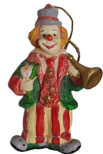 Vintage Plastica Circo Clown Decorazioni Natalizie Musicisti Cucciolo Set di 3 (T169) - Foto 2 di 8