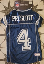 Pets First NFL Official Team Pet Wear Dac Prescott Dog Jersey- Size Large