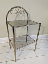 Italienischer Messing und Rauchglas Nachttisch Rauchglas selten PORTOFREI 