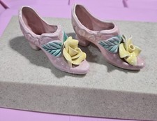 2 Tiny Pink Porcelain Shoes