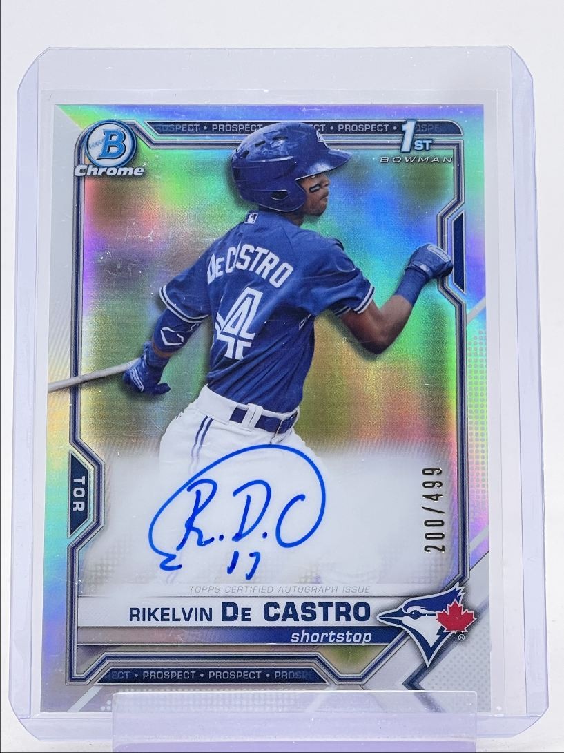 RIKELVIN DE CASTRO 2021 BOWMAN CHROME 1ST AUTOGRAPH REFRACTOR AUTO /499 Q0190