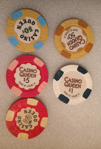 Casino Queen LOT OF CHIPS East St. Louis, Il Poker Gaming CHIP DEAL