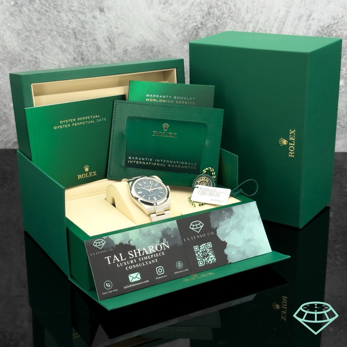 Rolex Oyster Perpetual 41 134300 Mediterranean Blue Dial Box and
